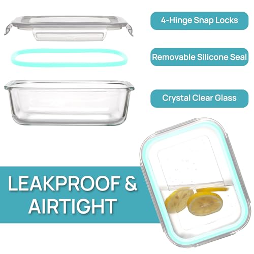 5Pack 22oz Glass Storage Containers with Lids (5 Count)