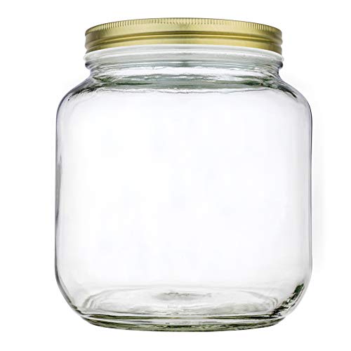 6 Pack of Glass Mason Jar Half Gallon Wide Mouth with Airtight Metal Lid
