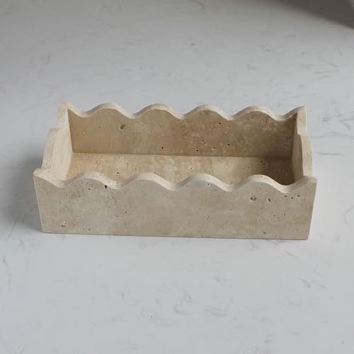 Natural Travertine Guest Towel Holder 9.8" × 4.9" for Bathroom