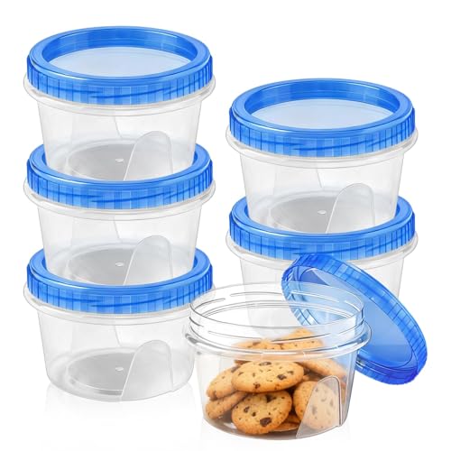 6 Pack Freezer Containers with Screw On Lids 16 Oz (6 Count)