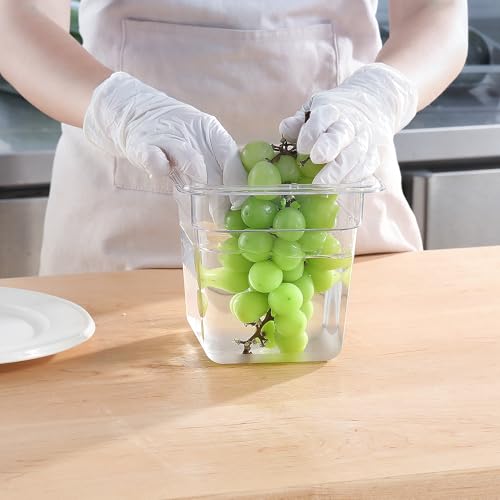 1 6 Size Food Containers 6 Pack 6 Inch Deep Pan Clear BPA free Polycarbonate Stackable Commercial Hotel Pan for Kitchen Business and Food Serving (6 Count)