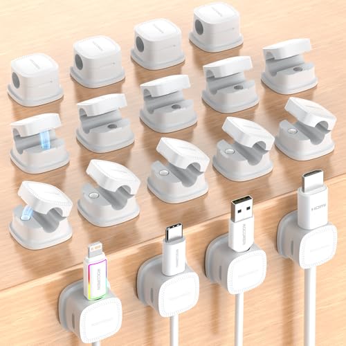 18‑Pack Magnetic Smooth Adjustable Cable Clips Cord Organizer (18 Count)