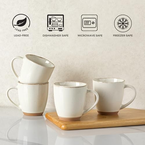 12oz Ceramic Coffee Mugs set of 4 (4 Count)