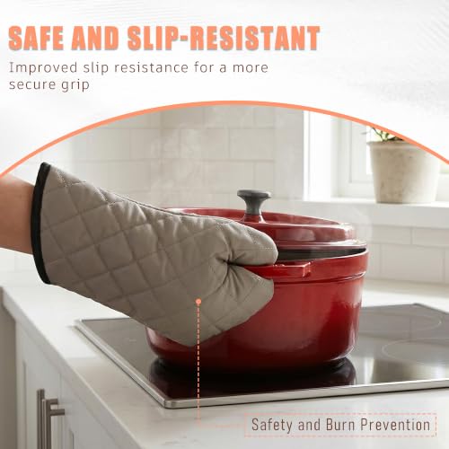 16" Quilted Terry Oven Mitts 1 Pair Heat Resistant Kitchen (2 Count)