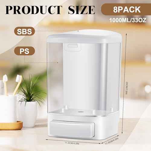 8 Pcs Wall Mounted Soap Dispenser (8 Count)