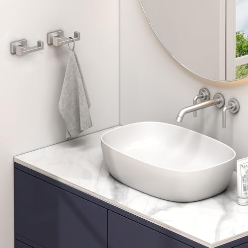 Bathroom Double Hook Brushed Nickel (2 Count)
