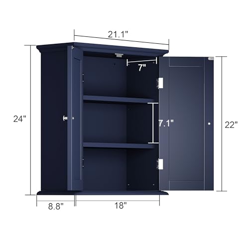Bathroom Wall Cabinet with 2 Doors