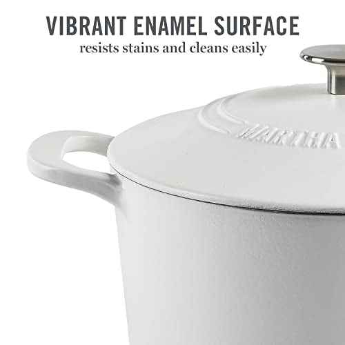 Gatwick 7 Quart Enamel Cast Iron Dutch Oven Pot with Lid