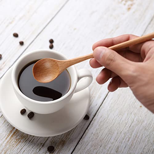 4 PCS 6 Inch Honey Dipper Sticks and 4 PCS 7.87 Inch Coffee Stirring Spoons (8 Count)