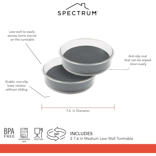 Small Lazy Susan Organizer 7in for Cabinets Refrigerator Pantry Table Pack of 2
