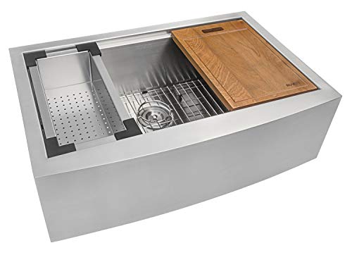 36-in 16-Gauge Rounded Apron-Front Farmhouse Sink - RVH9300