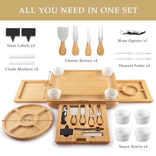Zulay Charcuterie Board Set Extra Large