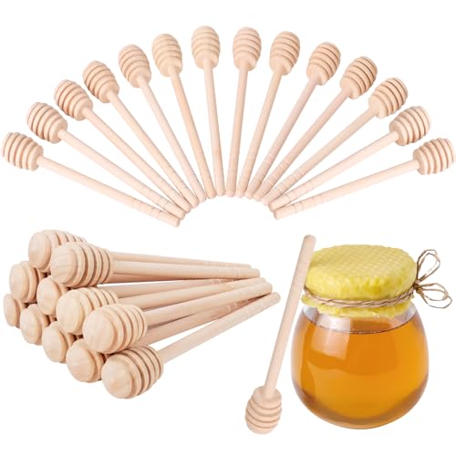 22 PCS Wooden Honey Sticks Dipper 6 Inch