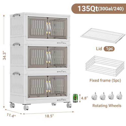 135Qt Stackable Storage Bins with Lid (3 Count)
