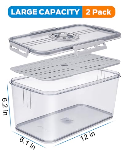 Bread Box 2 Pack Bread Storage Container Airtight Recording Time Bread Box for Kitchen Countertop Plastic Bread Keeper with Lid for Homemade Bread (2 Count)