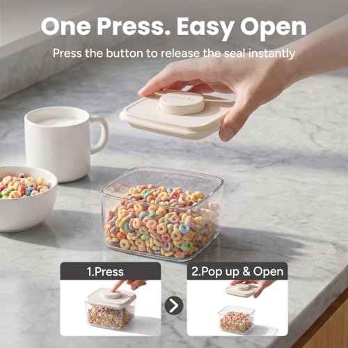 Glass Airtight Food Storage Containers with Pop Lids (5 Count)