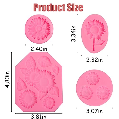 Sunflower Mold Silicone 4 Pcs (4 Count)