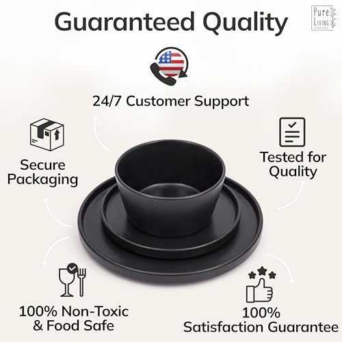 24 Piece Black Dinnerware Set for 8 (24 Count)