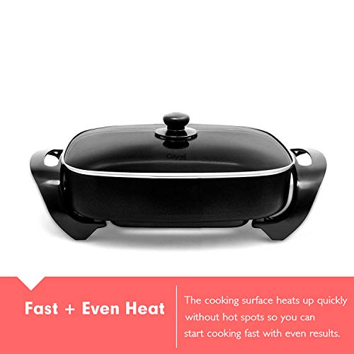 12 x 12 Inch Nonstick Ceramic Electric Skillet with Glass Lid