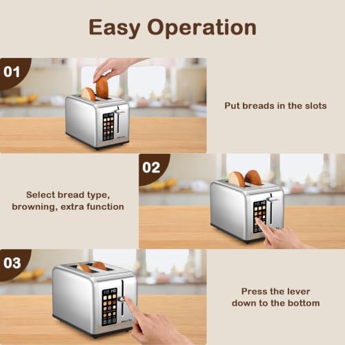 2 Slice Toaster Touch Screen 1.5" Wide Slot
