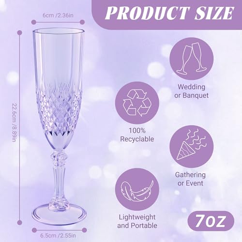 12 Pack Plastic Champagne Flutes (12 Count)