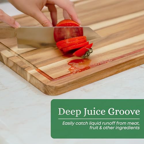 Acacia Wood Cutting Board Set of 3 for Kitchen (3 Count)