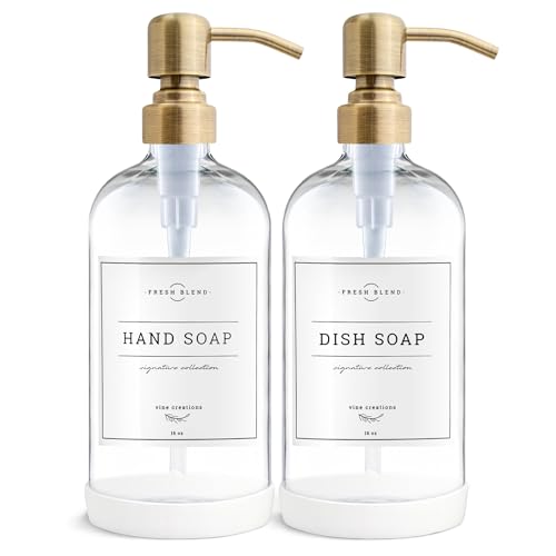 Clear Glass Soap Dispenser (2 Count)