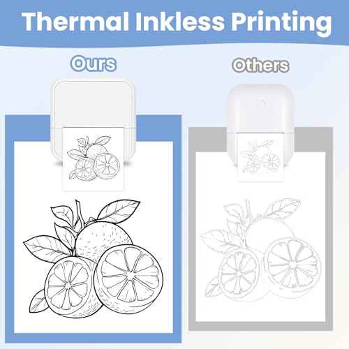 Sticker Printer with 4 Roll Paper Portable Thermal Inkless Printer