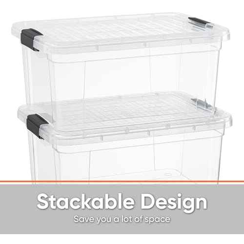 21 Quart Clear Plastic Storage Boxes with Lids (2 Count)
