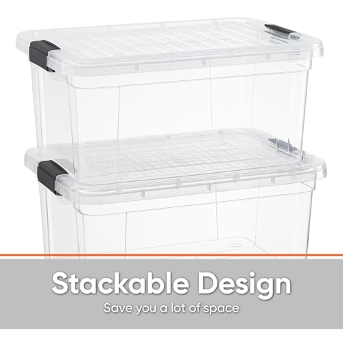 21 Quart Clear Plastic Storage Boxes with Lids (4 Count)