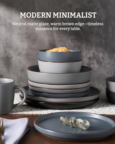 Mercury 16 Piece Dinnerware Set with Pasta Bowls