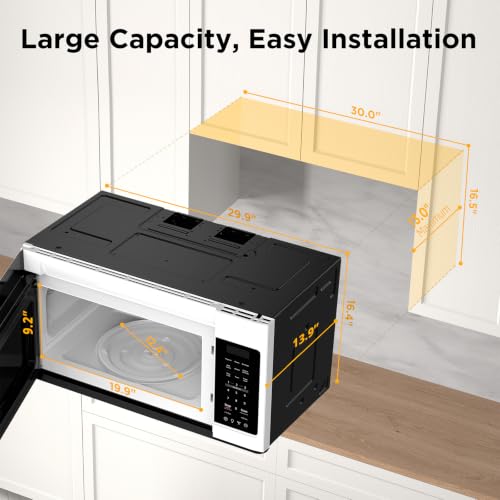 Over-the-Range Microwave Oven, 1.7 Cu.Ft, 1000W, White