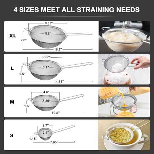Extra Fine Mesh Strainer Set of 4 (4 Count)