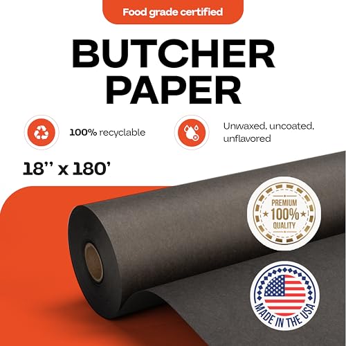 Black Butcher Paper 18" x 2160" (270 Sq Ft)
