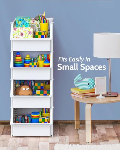 Stackable Storage Bins Open Front for Pantry Storage (4 Count)