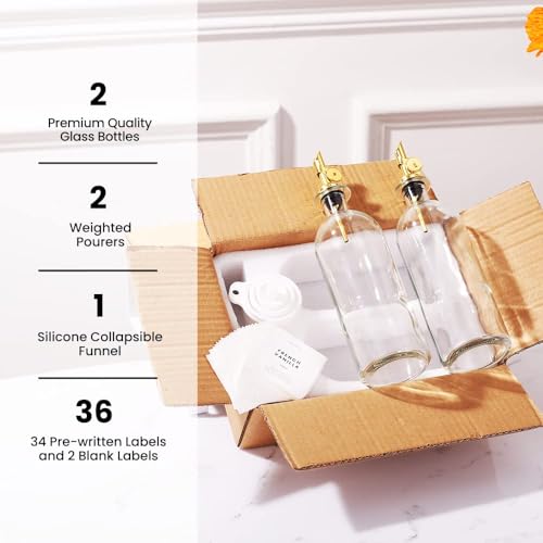 Oil and Vinegar Dispenser with Metal Pour Spout (4 Count)