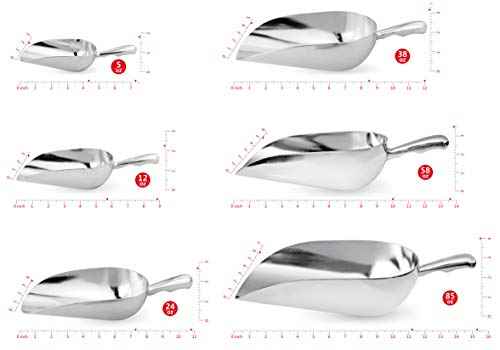 34509 One Piece Cast Aluminum Round Bottom Bar Ice Flour Utility Scoop