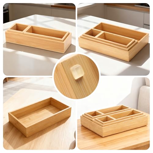 Bamboo Drawer Organizer Set (14 Count)