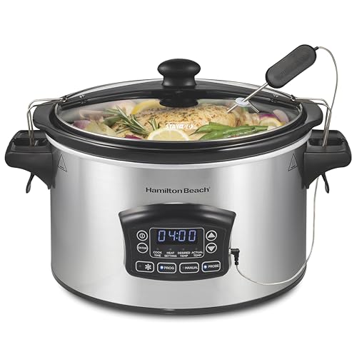 Portable 6 Quart Set & Forget Programmable Slow Cooker