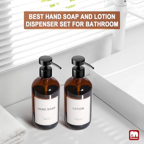 Amber Glass Soap Dispenser (4 Count)