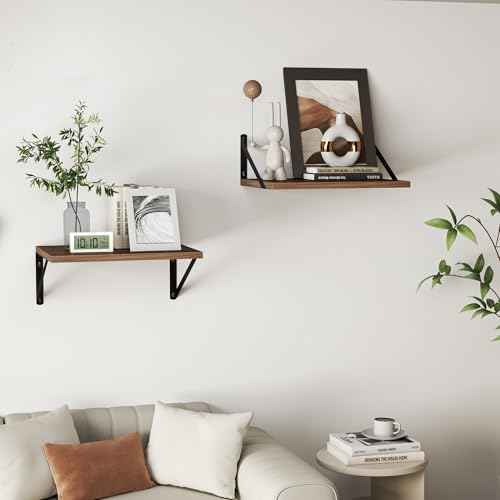 40W x 12D Deep Floating Shelves Set of 2 Walnut (2 Count)