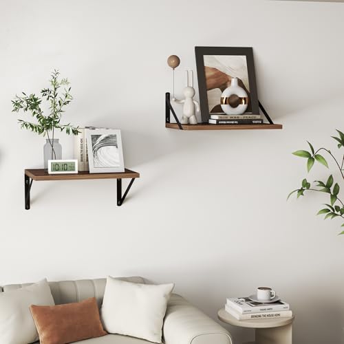 32W x 12D Deep Floating Shelves Set of 2 Walnut (2 Count)