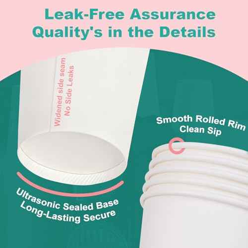 12 oz 100 Pack Disposable Coffee Cups (100 Count)