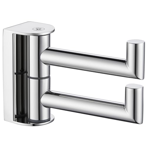 Polished Chrome Swivel Towel Hook with 2 Rotating Arm