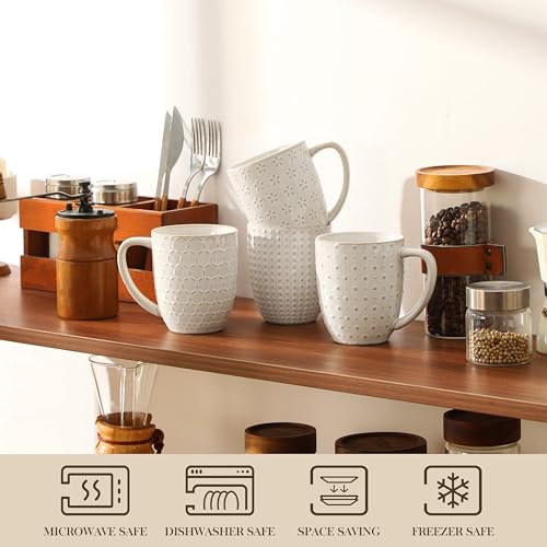 LYDIA 16 Oz Coffee Mugs Set of 4 (4 Count)