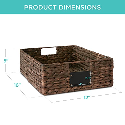 Set of 4 16x12in Large Water Hyacinth Pantry Baskets (4 Count)