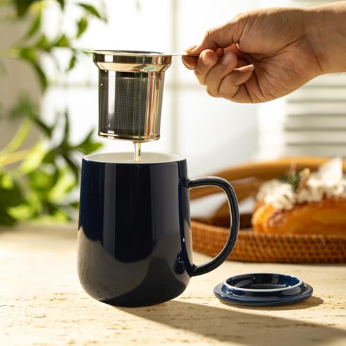 20oz Porcelain Teacup with Infuser and Lid