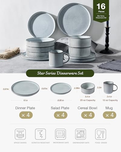 Star Dinnerware Sets with Mugs (16 Count)