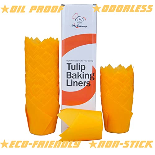 Orange color Large size Tulip Baking Cups 2 (130 Count)