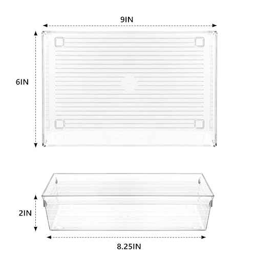 Clear Plastic Drawer Organizer Tray for Vanity Cabinet (4 Count)